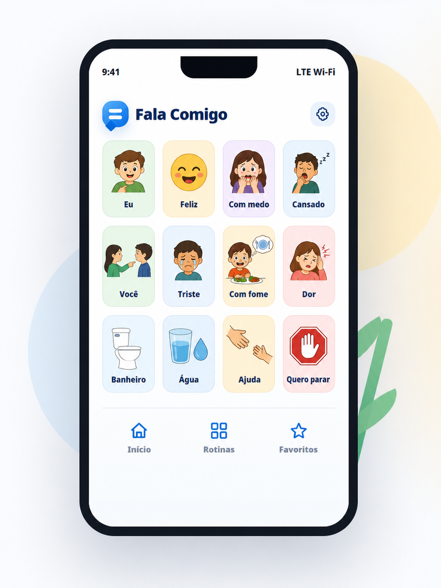 Prévia visual do projeto Fala Comigo